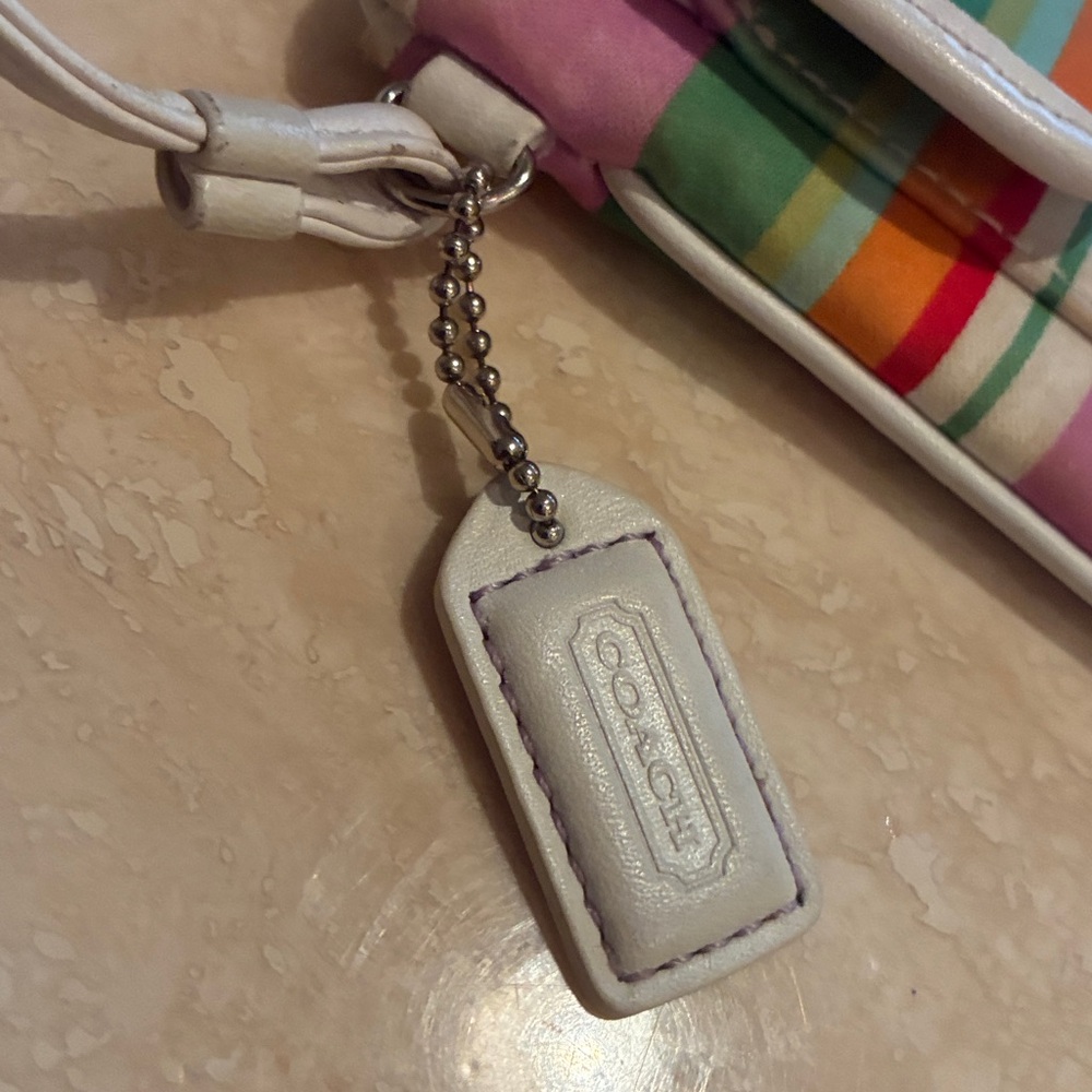 Coach Hampton Multicolor Stripe Wristlet - Picture 6 of 16